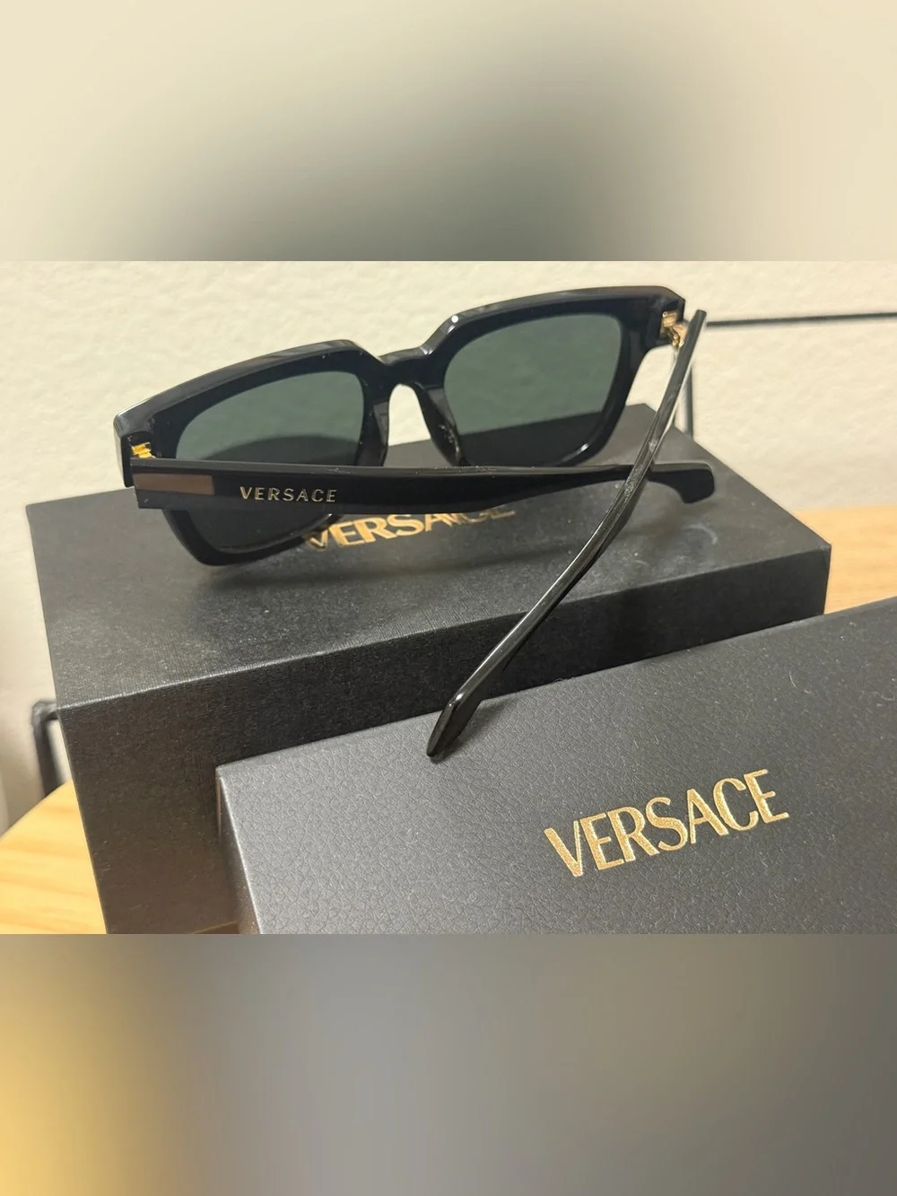 Versace Sunglasses with Gold Medusa Accents
